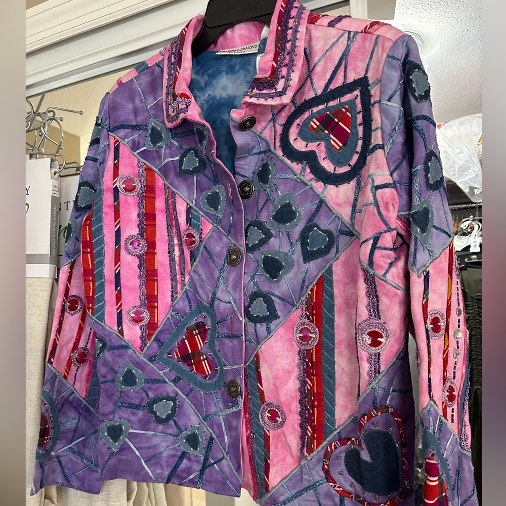 Drapers and Damon’s  jacket embroidered beaded multicolor